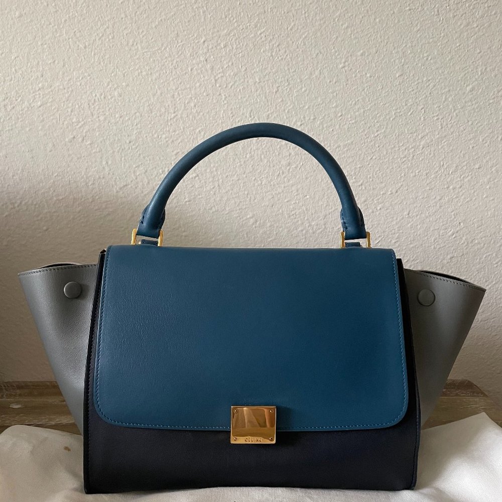 CELINE Trapeze Tricolor Navy,Blue, Grey (SMALL)